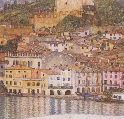 Gustav Klimt Malcesine on Lake Garda (mk20) Norge oil painting art
